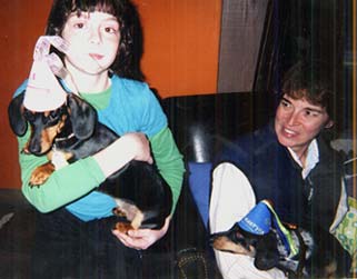 Emmeline with Helen, Jen and Bailey (2 dogs, 2 people)